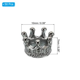 PATIKIL 50pcs King Crown Decoration Women Necklace Earrings Bracelet Alloy Crown Beads Decoration for Jewelry Making and DIY Crafts Black