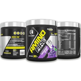 Forzagen | Amino Fire | EAA + L-Glutamina y Taurina | 40 Servicios | Pre-Entreno con Té Verde (Cafeína) y Achicoria | BCAA | 360 g | Uva | 5 g Proteín
