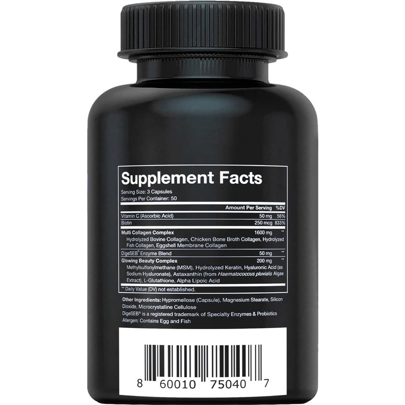 Vital Vitamins Multi Collagen Complex Plus - with Biotin, Hyaluronic