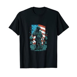Memorial Day Fallen Veteran Soldier American Flag 4th of T-Shirt