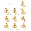 Cream dot. Charm, 18k Coated, Initial, Alphabet, Cubic Zirconia, Single