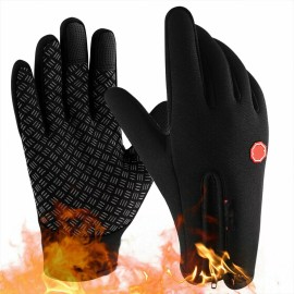 Mttzone Thermal Windproof Waterproof Winter Gloves Touch Screen Warm Men Women XL Zipper