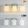 Mieloxiy 3-Light Square Bathroom Light Fixture, Brushed Nickel Modern Vanity