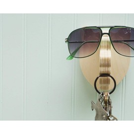 Bear head wall hanger for keys & glasses - next-to-door organizer for keys, glasses, & sunglasses