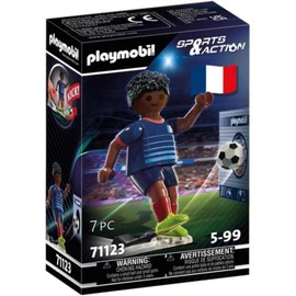 PLAYMOBIL Sports & Action 71123 France Football Player with Kick Function and Goal Wall, from 5 Years