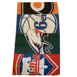 Philadelphia Eagles Phillies 76ers Flyers Logo Banner Flag