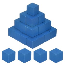 M METERXITY 100-Pack DIY Wooden Cube, 0.6 Inch(1.5 cm) Colored Natural Wood Blocks for Crafts Making Puzzle Games/Wedding/Home Decor/Dice/Building, Square Blank Block [Blue]