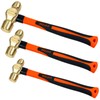 WEDO 3PCS Brass Ball Peen Hammer Set,1-1/2lb&2lb&2-1/2lb,Fiberglass Handle,Die-Forged,Corrosion Resistant,DIN Standard