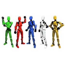 EIMONEY 5PCS Assembly Completed T13 Action Figure 3D Printed Multi-Jointed Movable,Lucky 13 Action Figures,Multi-Articular Action Figures,Desktop Decorations,Creative Gifts (5 Colors)