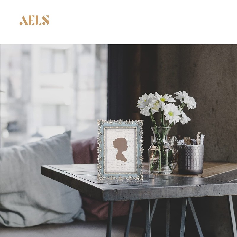 AELS 5x7 Inch Vintage Picture Frame, Elegant Antique Photo Frames