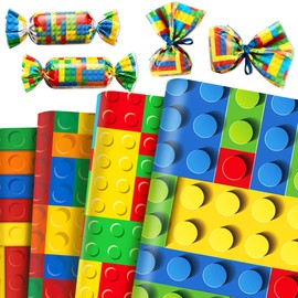 Building Block Wrapping Papers Blocks Wrap Paper Building Block Party Decor