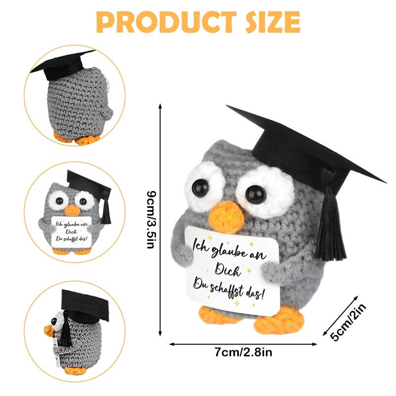 LIURFLNC Lucky Charm Exam - Hand Knitted Owl as an
