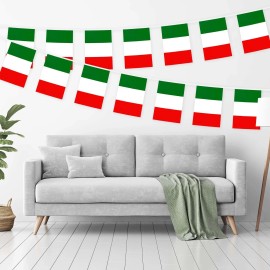UD_G128 Italy Italian Party Bunting Banner Flag 8.2 X 5.5 Inch Full String 33 Feet 150D Polyester Printed Decorations for School