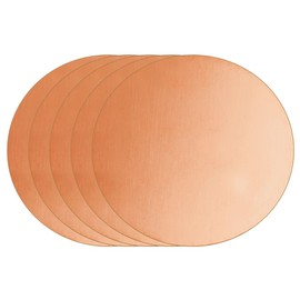 OLYCRAFT Pack of 5 Round Brass Sheet 6 cm Diameter Rose Gold Brass Sheet Copper Sheet Round Brass Disc Plate for Metal Stamping Models DIY Electricity Engraving - 0.5 mm Thick