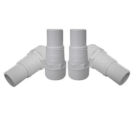 MediMuc Pack of 4 Pool Hose Connectors, Hose Nozzle, Pump Connection, Hose Connection for Pool Pumps or Skimmer, Diameter 32/38 mm to 1.5 Inch Hose Barb, White (4)