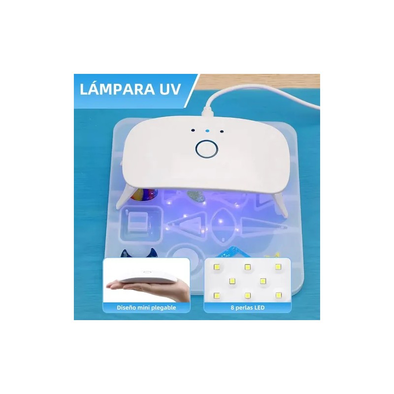 Kit De 200g Resina Uv Transparente Antihuella Con Luz