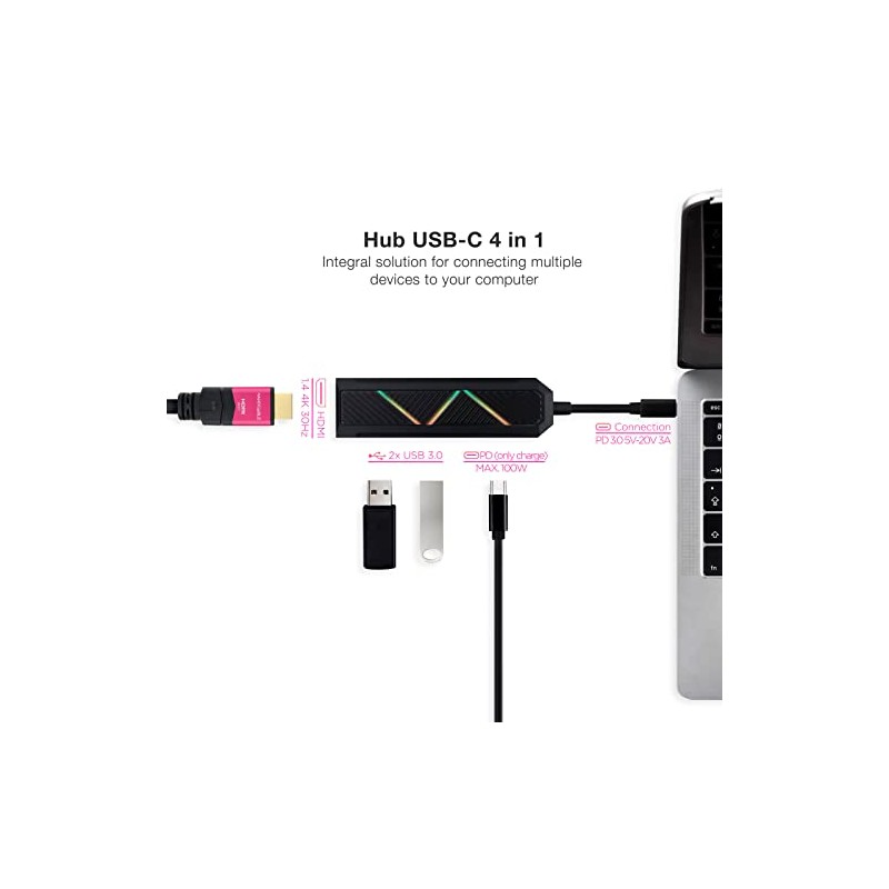 USB C Hub with Dual USB-A and One USB-C Port