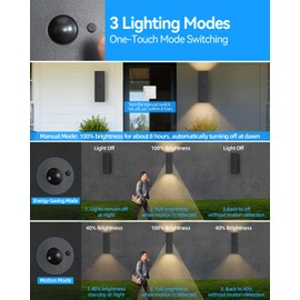 Zinola Motion Sensor Outdoor Lights, Aluminum Dusk to Dawn Outdoor Lighting Matte Black Exterior Lighting Fixtures with E26 Base, Outside Lights for House Porch Garage Patio, LED Bulbs Included