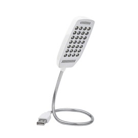 Fdit USB LED Light Mini 28 LED Portable Reading Light Flexible Gooseneck USB Computer Reading Lamp with Switch (White)