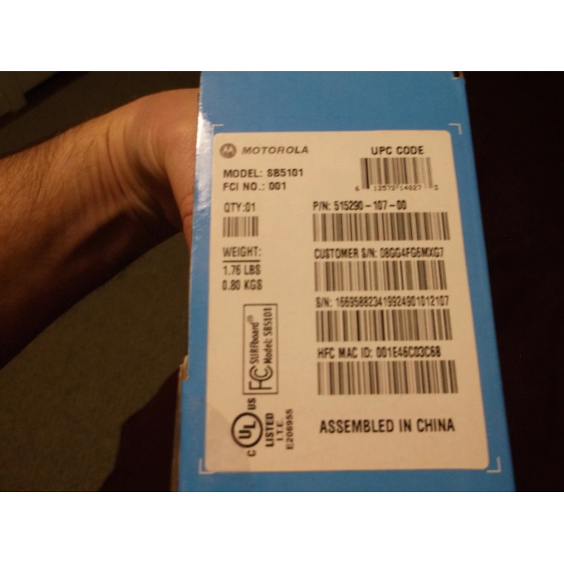 Motorola SEALED Motorola SURFboard SB5101U Cable Modem With AC Adapter
