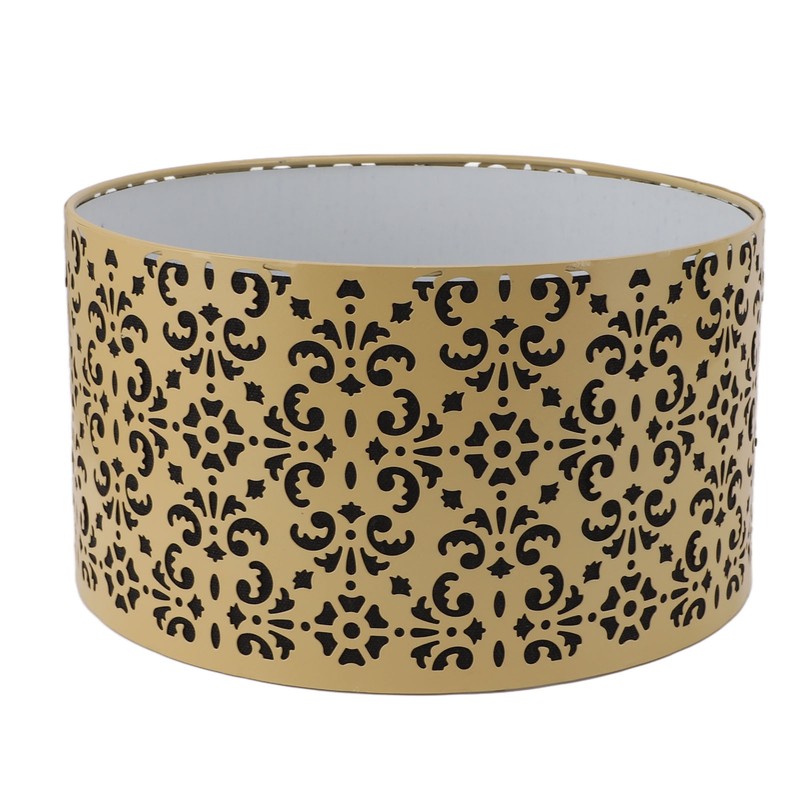 Metal Barrel Lampshade Hollow Exquisite Wrought Iron Lamp Shade with
