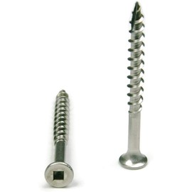 #8 x 2-3/4" Wood Screw 18-8 Stainless Steel Square Drive, Bugle Head (Quantity: 500) Type 17 Wood Cutting Point, 1-7/8" of Thread Length, 8 Diameter, 2-3/4" Screw Length