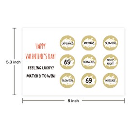 Seviky Naughty Match 3 to Win Scratch Card for Boyfriend Girlfriend, Funny Scratch Valentine’s Day Card for Him Her