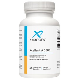 XYMOGEN Xcellent A 3000 - 10,000 IU High-Potency Vitamin A Supplement (Retinyl Palmitate) - Supports Healthy Immune Function, Healthy Skin + Mucous Membranes (60 Capsules)