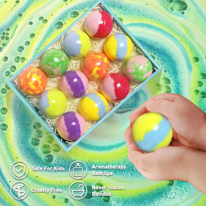 Bath Bombs for Kids 12Pcs Bath Bombs with Surprise Toys