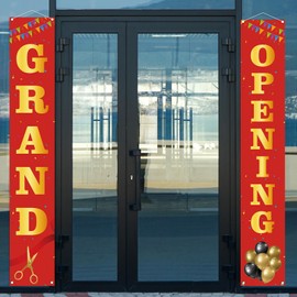 Grand Opening Decorations Outdoor Grand Opening Porch Sign Banner Now Open Signs New Store Restaurant Grocery Cafes Shop Advertising Decorations and Supplies for Business