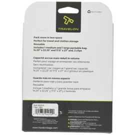 Travelon - Juego de 2 bolsas de compresión, Transparente, 1 Medium/1Large