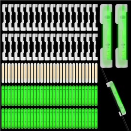 Vefungyan Fishing Glow Sticks for Rod: 350 Pcs Clip on 1.5 Inch Mini Glow in The Dark Stick for Fishing Poles Green for Night Fishing