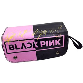 IOSCDH Blackpink Pencil Case Portable with Zip, Large Capacity Pencil Case, Multifunctional Pencil Case, Cosmetic Organiser, Suitable for School, Office and Home A, pink