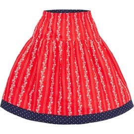 Isar-Trachten Lisa 60806 Girls' Reversible Dirndl Skirt Blue Red Size 98-152, blue / red