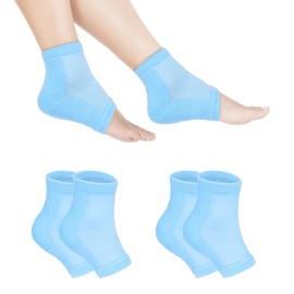 AOOWU Moisturizing Heel Socks, 2 Pairs Gel Heel Socks for Day Night Care, Soft Moisturizing Socks Gel Lining Infused for Dry Feet, Cracked Heel Repair Treatment, Socks for Women Men Foot Care