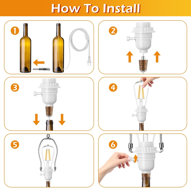 Make a Lamp or Rewire Kit,DIY Bottle Lamp Wiring Kit