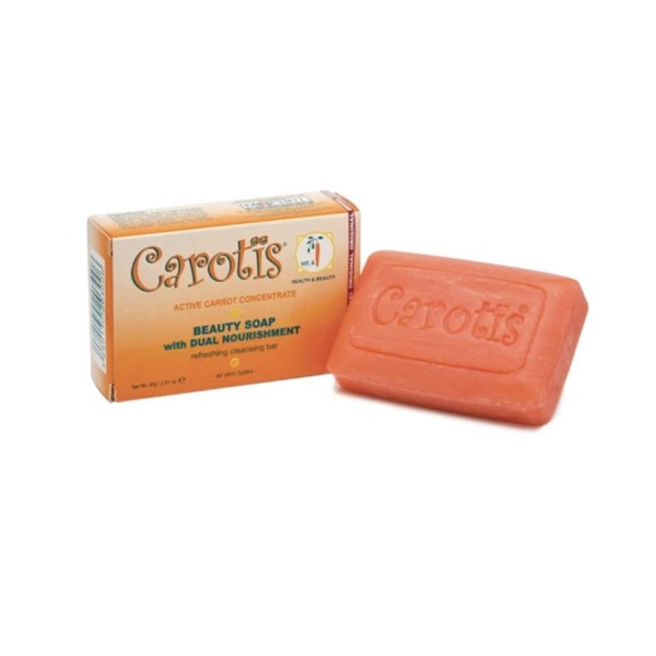 Carotis Beauty Soap 80gr - Formulated to Clean and Refresh Skin, with Carrot Oil, Glycerin, Beta Carotene, Vitamin A and Olive Oil