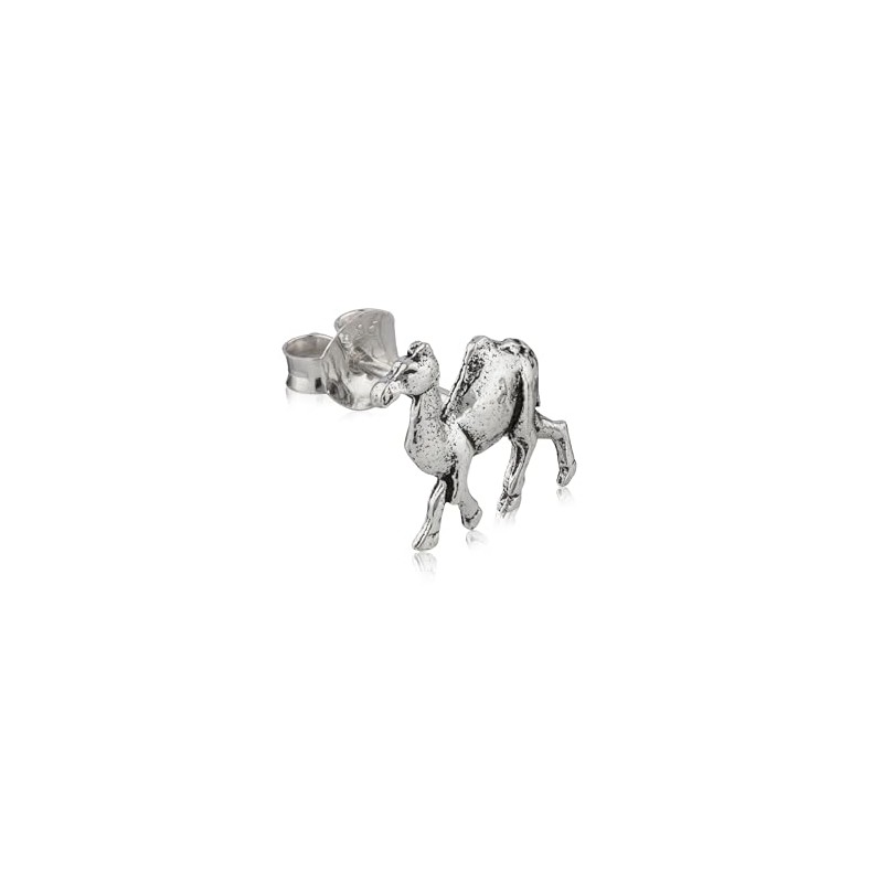 NKlaus Single Camel Stud Earrings 925 Silver Oxidised 9 mm