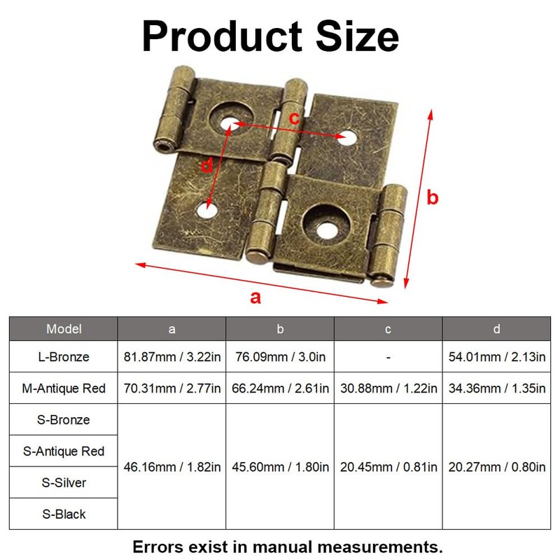 6Pcs Small Furniture Folding Screen Hinges, Folding Flap Hinges Retro