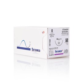Sutumed SUTUCRYL Absorbable Polyglactin Surgical Suture USP Size 0, 1/2 36mm Taper Point Needle, 28 Inches (70 cm), 12 Count