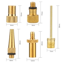 QKURT Bicycle Adapter, Inflation Adapter Set Pump Adapter Valve Adapter Schrader Valve Presta Valve, Woods Valve for Bikes Tire Inflator Air Pump Compressor