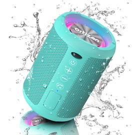 Ortizan Wireless Bluetooth Speaker with Light, Portable Mini Speakers Rich Bass, Bluetooth 5.0 & Built-In Mic, 15 hours Playtime, IPX6 Waterproof Speakers with Dual Pairing, Loud Speaker