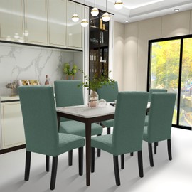 Ystyle Chair Covers, Set of 6, Stretch Chair Covers, Universal Elastic Chair Covers, Covers for Chairs, Chair Covers, Comfort Chair Cover, Suitable for Living Room, Dining Room, Light Green
