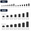 Pack of 80 round spacers, plastic, spacer sleeves, M6, M8,