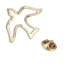 Gold-Tone Holy Spirit Dove Lapel Pin | Bird Design | Great Christian Gift for First Holy Communion and Confirmation | Spiritual Accessory for Clothing and Bags