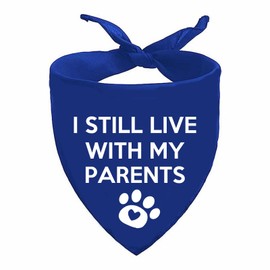 I Still Live with My Parents Dog Bandana Summer Funny Dog Bandana Puppy Bandanas for Dogs Triangle Photo Prop Pet Scarf Accessories for Dog Lovers Gift