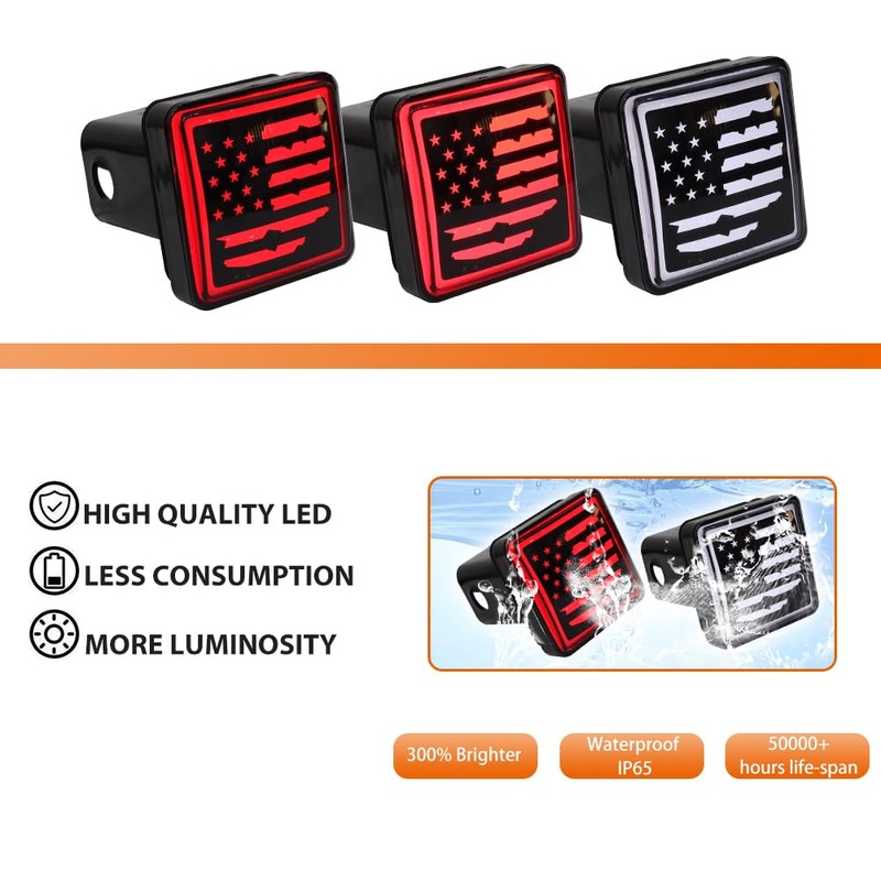 Adiil LED Brake DRL Trailer Hitch Light Brake Lamp Fit