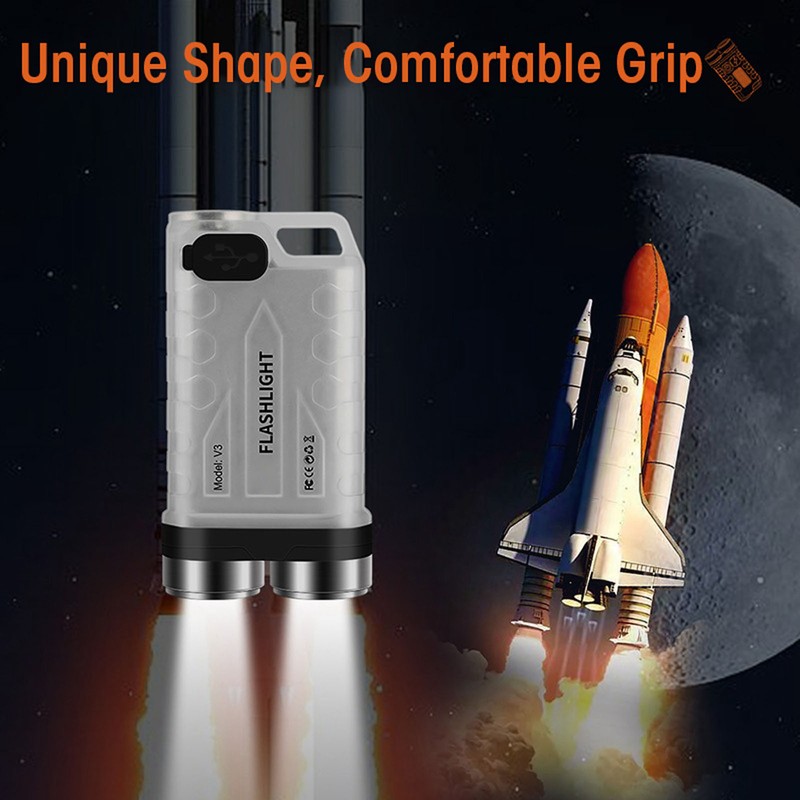 Keychain Flashlight 900LM White LED IP65 Waterproof Magnetic Tail Fluorescent