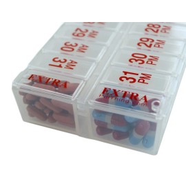 PILL THING Large Clear Personal Pill Dispenser With Am Pm Compartments For 31 Days