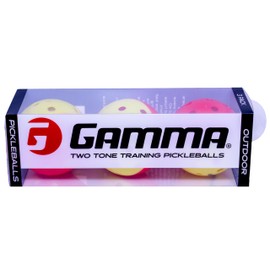 GAMMA Two Tone Training Pickleball Balls, High Visibility Outdoor Pickleballs, Ideal for All Levels of Play, Yellow/Red 3 Pack
